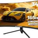 34 Inch Curved Ultrawide Gaming Monitor, UWQHD 165Hz, 1500R
3440x1440 21:9, 1ms MPRT, HDR, 300 nits, 127% sRGB, 99% DCI-P3, FreeSync, PIP/PBP, HDMI 2.0, DP 1.4