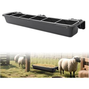 37.63In Goat Feeder, 2.5 Gallon Livestock Feeding Rack, Divided and Hanging Design for Sheep Farming, Livestock Water Trough, 1PC (1Piece)
