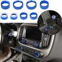 JWWY for Colorado Radio AC Knobs Air Conditioner Switch Button for 2014-2025+Chevy Colorado, Center Console 4WD Switch Knob for GMC Canyon 2014-2022 Interior Accessories Aluminum Alloy Blue