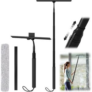 Shower Squeegee for Glass Doors, 15-51" Telescopic Shower Squeegee with Long Handle, Squeegee for Window Cleaning, Extendable Window Cleaner Tool for Tile Walls, Sliding Door, Floor, Car Windshield-BK
Visit the Rakovar Store