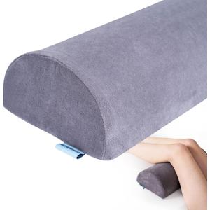 SCFOAMZAI Knee Pillow for Back Sleeping, Pain Relief Memory Foam Bolster for Legs, Under Knee & Bed, Roll Round Support Wedge, Half Moon Pillow Ideal for Massage Table, Grey (Standard)