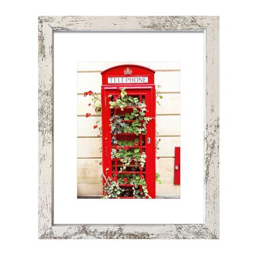 SESEAT 16x20 Picture Frames Distressed White, Display Pictures 11x14 with Mat or 16x20 without Mat, Photo Frames Wall Gallery, 1 Pack