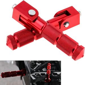 Windance 8mm M8 Passenger Foot Supports Pedals, 90 Degree Foldable Anti-Skid Foot Peg for Motorcycle Scooters Bicycle Electric Bike (Red)