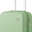 mixi Upgrade Carry on Luggage 14 Inch Underseat Personal Item Suitcases with Spinner Wheels, Hardside Rolling Suitcase PC with TSA Lock Lightweight Travel Case, Fine Grid Avocado Green