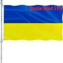 Ukrainian Flag 2x3 Outdoor Indoor Double Sided Heavy Duty 3 Ply 200D Polyester and Durable Canvas Header with 2 Brass Grommets