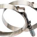 4" Heavy Duty T Bolt Hose Clamp Stainless Steel - Spring Loaded 108mm - 116mm for 4" I.D. Hose with 3mm - 6mm Wall Thickness, Auto-adjusting maintain Constant Tension (108mm - 116mm, 2 Pack)