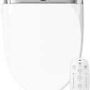 LEIVI Electric Bidet Toilet Seat with Wireless Remote and Side Panel, Multiple Spray Modes, Adjustable Heated Seat, Warm Water and Air Dryer, Auto LED Nightlight, Round (Silver)