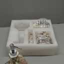 Milano Bathroom Accessories Set  4 Piece Bathroom Accessory Set with Natural Mother of Pearl Shells  Decorative Bathroom Set Includes: Soap Dispenser, Toothbrush Holder, Tumbler and Soap Dish