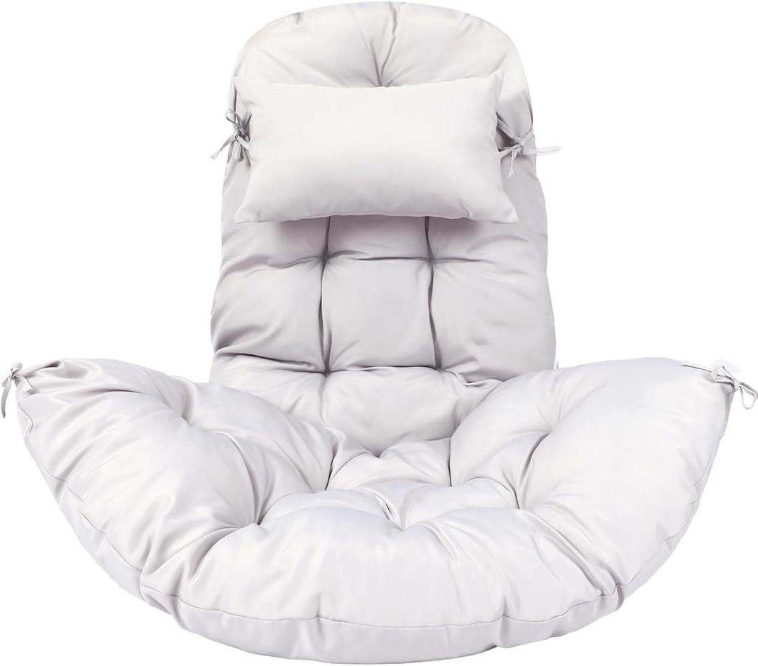 Tudomro Egg Chair Cushion Filling 2.58 kg Replacement Rocking Chair Cushions High Back Swing Hammock Egg Hanging Cushion Thicken for Indoor Outdoor Patio Garden(Grey,1 Pcs) (Gray)