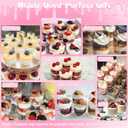 185 Pack 5oz Mini Dessert Cups with Spoons, Clear Parfait Shooter cups with Stickers, Perfect for Party Event Wedding Baby Shower, Ideal Size for Yogurt Fruit Ice Cream Pudding Jello Desserts