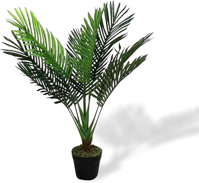 XBrand 31.5 inches H Artificial Palm Tree with Pot – Indoor & Outdoor Decoration, UV-Resistant, Low Maintenance
