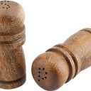Acaciaware Salt and Pepper Set Tied with Raffia, 4-Inch