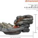 Alpine Corporation 20" Long Indoor/Outdoor River Rock Waterfall Tabletop Fountain with LED Lights