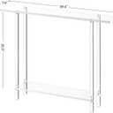 Acrylic Narrow Console Table for Entryway, 7.6" D x 39.4" W x 31.5" H, Square Legs, Skinny Entry Table for Sofa, Foyer, Hallway, Living Room, Modern, 2-Tier, Clear