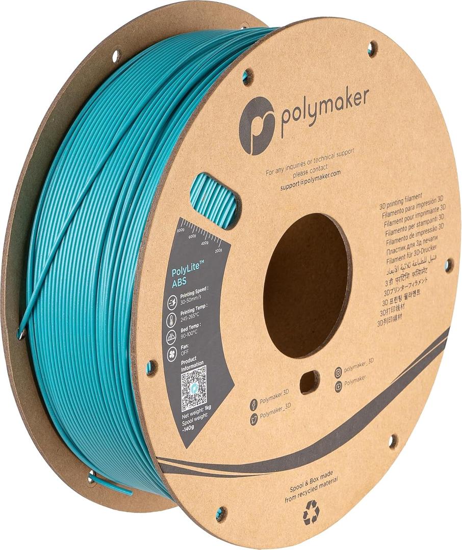 Polymaker Glitter ABS Filament 1.75mm, Galaxy Teal 3D Printer Filament 1.75mm Heat Resistant 1kg - Twinkling ABS 3D Printing Filament, Strong & Durable, Dimensional Accuracy +/- 0.03mm