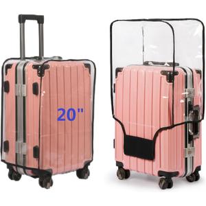 Clear PVC Suitcase Cover - Thick, Transparent, Waterproof & Dustproof - Wheeled Luggage Protector (20")