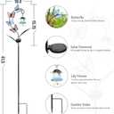 Decorative Solar Garden Light, Butterfly Glass Flower Stake for Lawn Yard