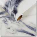 CRE8TIVE Thick Navy Blue White Marble Wallpaper Peel and Stick Countertops Waterproof Marble Contact Paper for Walls Cabinets Drawers 12"x354" Adhesive Granite Contact Paper for Bathroom Kitchen Table