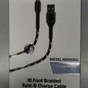 Zgear Metal Housing For Lightning Tip 10 Foot Braided Sync & Charge Cable