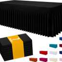 Smiry 7 Pack Spandex Elastic Fitted Table Cloth Skirt for 6FT Table | Stretch Washable Table Cloth, Banquet Table Cover for Wedding, Party, Indoor & Trade Shows, (Black, 72Lx30Wx30H)