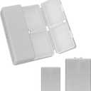 FYY 2 Pcs Daily Pill Organizer, 7 Compartments Portable Pill Case Travel Pill Organizer,[Folding Design] Pill Box for Purse Pocket to Hold Vitamins,Cod Liver Oil,Supplements and Medication-Grey (Large (1 Piece), Small (1 Piece))