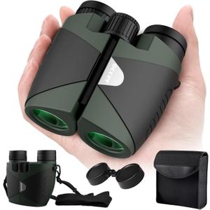 15x30 Compact Binoculars for Adults and Kids - Occer Large View High Powered Binoculars for Bird Watching - Lightweight Easy Focus Binocs with Low Light Vision for Hunting Cruise Ship Travel (15x30-Green)
