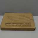 Fibogollo Bamboo Serving Tray with Metal Handles,15x10in Ottoman Decorative Trays Platter for Coffee Table,Living Room,Bar,Party,Mediuml(White)