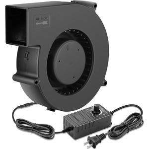 Wathai 140mm x 40mm Blower Fan 110V 120V 220V 240V Dual Ball Brushless Cooling with AC Plug Speed Control for DIY Inflatable or Exhaust Cooling