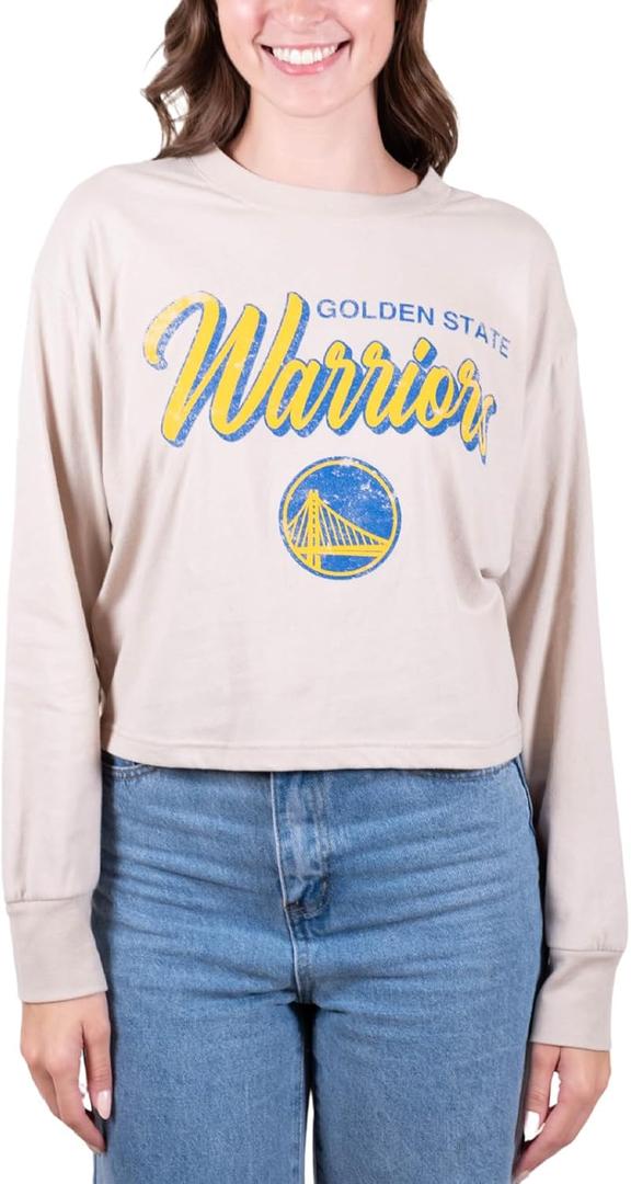 Ultra Game Women's NBA Super Soft Crop Top Pullover Sweatshirt (Medium)