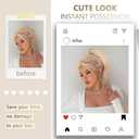 ZQIAN BEAUTY Clip on Ponytails for Women - 10 Inch Short Ponytail Extension, Straight Pony Tails Hair Extensions, Synthetic Hair Extensions Ponytail, Clip in Ponytail (Color: Beige)