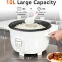 Commercial Rice Cooker, 46-Cup Rice Cooker, 9Qt Large Rice Cooker with Nonstick Inner Pot, Fast Cooking and Auto Keep Warm, with Rice Cup and Paddle, Easy to Clean, 1600W