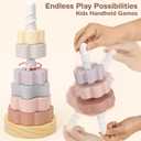 Joyreal Wooden Spinning Stacking Toys, Neutral Ring Stacker Montessori Toys for Toddlers 1-3, Christmas Birthday Gifts for Boys Girls