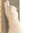 FUKUMARU Cat Scratcher, 32.7 Inch L Shape Cat Scratch Pad Wall Mounted, Cat Scratching Cardboard with Ball Toy for Indoor Cats, Extra Large