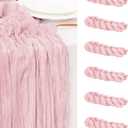 FUANGUI 6 Pack 35x120 Inches Pink Cheesecloth Table Runner 10Ft, Valentine‚Äôs Day Decoration Boho Gauze Romantic Coral Cheese Cloth Table Runner for Bridal Baby Shower Wedding Birthday