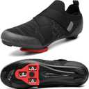 Unisex Cycling Shoes Compatible with Peloton Bike & SPD Indoor Road Riding Biking Bike Shoes with Delta Cleats Included for Men Women Black M11
