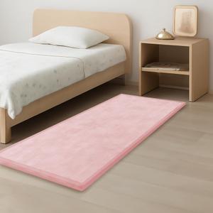 1.3" Thick Baby Play Mat for Floor, 28x72 Foam Tummy Time Mat, Padded Support Soft Plush Bedside Rugs for Infant Kids Toddler Crawling Kick Activity (Pink)