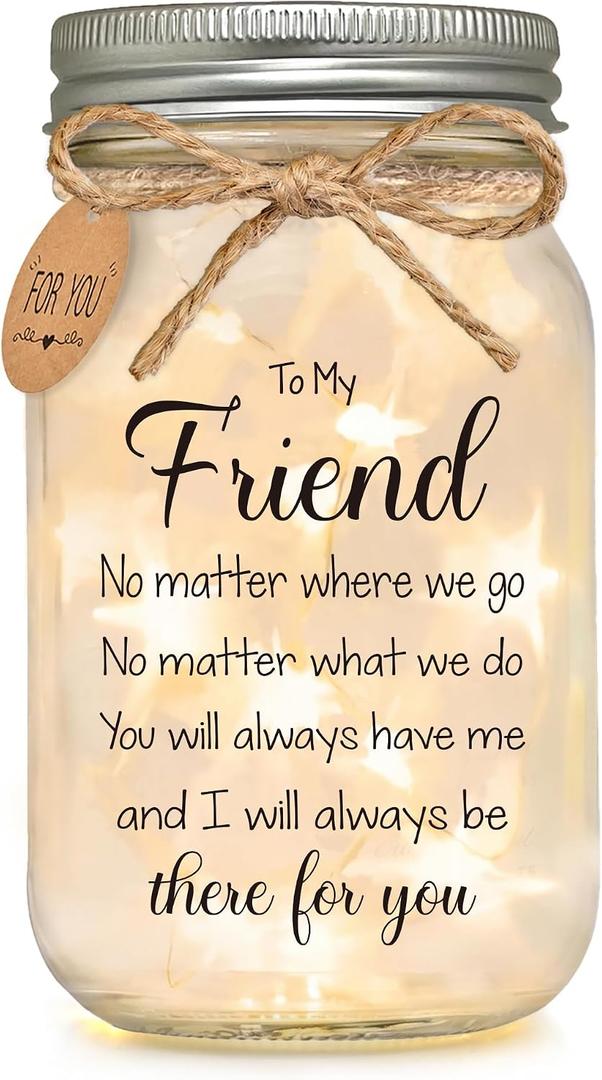 Friendship Gifts for Women, Best Friend Birthday Gift Jar Light Christmas