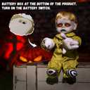 Halloween Animatronic 10inch Creepy Girl Doll, Halloween Animated Decorations with Sound Activated Spooky Sound, Light Up Eyes, Scary Move, Haunted House Holiday Decor Horror Prop for Indoor, Outdoor