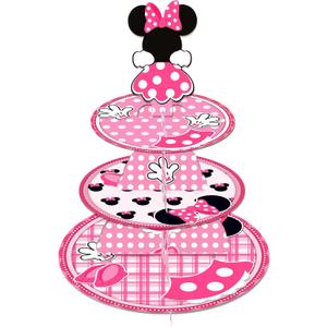Pink Minnie Cupcake Stand 12Inch Cardboard Cupcake Tray for Wedding Birthday Baby Shower Pink Minnie Birthday Party Supplies