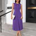 GRACE KARIN Women 2026 Work Dress Sleeveless Tie Waist Elegant Party Cocktail A Line Flowy Midi Dresses with Pockets (Teal, XL)