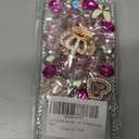 for iPhone 17 Pro Max Case with Wrist Strap Lanyard for Women Girls 3D Bling Shiny Rhinestone Diamond Crystal Pearl Handmade Glitter Cute Cover Phone Case 6.9'', Hot Pink