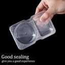 40 Pack Disposable Snack Containers with Lids, Double Compartment Condiment Container for Kids, Small Plastic Dip Sauce Cups for Lunch Meal Prep