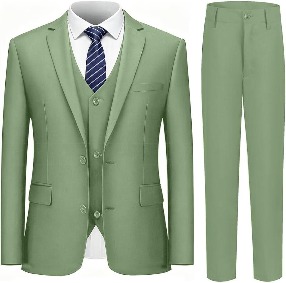 Boys' Formal Slim Fit Suit Set 5 Piece Boys Suit Dress Clothes Ring Bearer Outfit 18Y