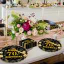 96Pcs 60th Birthday Party Tableware Set,Back in 1965 Birthday Party Decorations Supplies, Disposable Black and Gold 60th Birthdays Paper Plates Napkins Forks Favors for Men Women, Serve 24