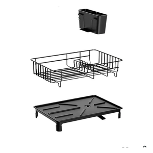 Dish draining rack,Cutlery rack with drain tray and drip line,cup holder,cutlery holder,Kitchen countertop storage rack