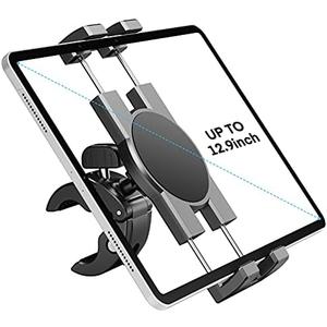 KDD Spin Bike Tablet Holder Mount, Phone iPad Holder Stand Exercise Bike Handlebar Mount for Stationary Bicycle, Treadmill, Microphone Stand, Fit for iPad Pro 12.9, Galaxy Tabs, iPhone(4.7-13”)