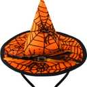 3 x Witch Hat Headband for Women, Halloween Headbands for Kids, Cute Orange Spiderweb Witch Costume Accessories, Small Hat Headpiece for Girls Trick or Treat