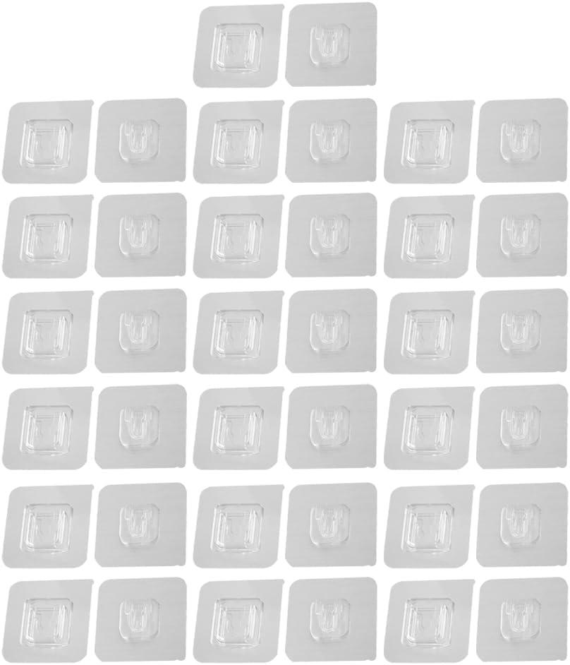Garneck Invisible Wall Hooks 20 Sets Double Sided Adhesive Hooks for Hanging Removable Wall Hangers for Small Items