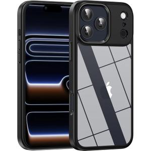 for iPhone 17 Pro Max case,Crystal Clear Hard PC Back +Soft TPU Frame Shockproof Military-Drop Protection,Classic Hybrid Case for iPhone 17 Pro Max-6.9"(Black)