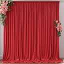 10ft x 8ft Wrinkle Free Red Backdrop Curtains for Parties, Polyester Photo Backdrop Drapes 2 Panels 5x8ft for Wedding Birthday Party Christmas Photography Background for Backdrop Stand
